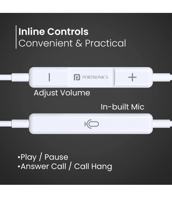 PORTRONICS 8PIN WIRED EARPHONE CONCH 40 - POR1421