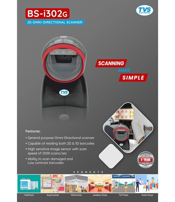 TVS 2D BARCODE SCANNER BS-I302G