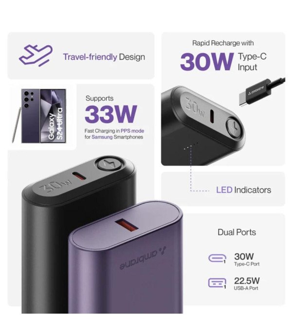 AMBRANE POWER BANK POWER LIT30 10000MAH