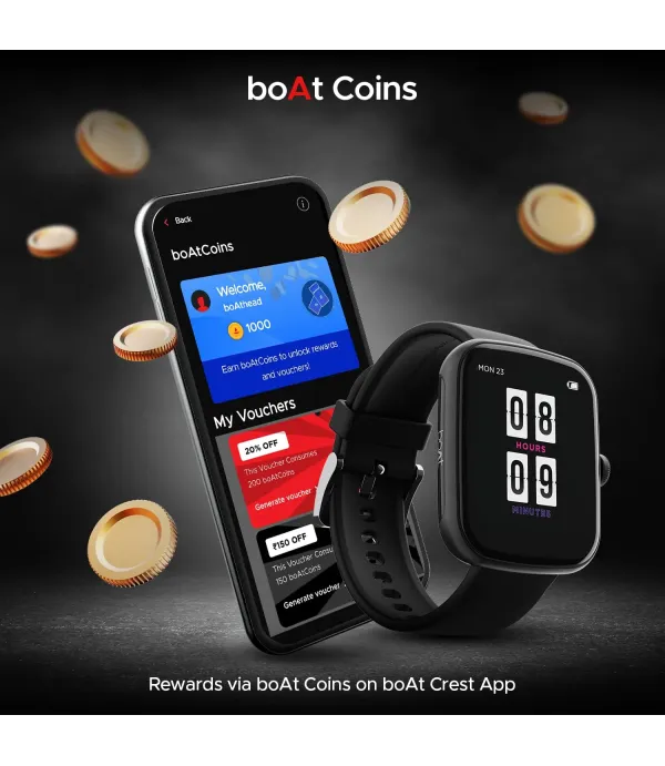 BOAT SMART WATCH WAVE LEAP CALL ACTIVE BLACK