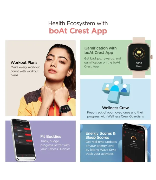 BOAT SMART WATCH WAVE LEAP CALL ACTIVE BLACK