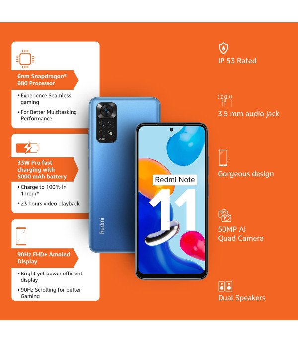 REDMI MOBILE NOTE 11 HORIZON BLUE 6GB+128GB