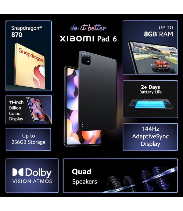 XIAOMI PAD 6 23043RP34I (8GB+256GB) BLACK