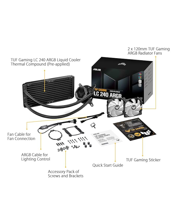 ASUS LIQUID COOLER AIO TUF LC240 120MM WITH RGB