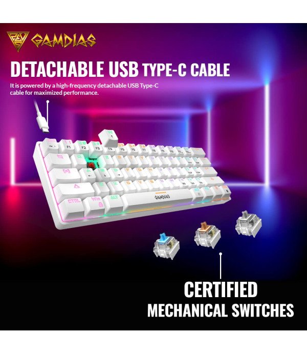 Gamdias Hermes E4 3in1 White Combo