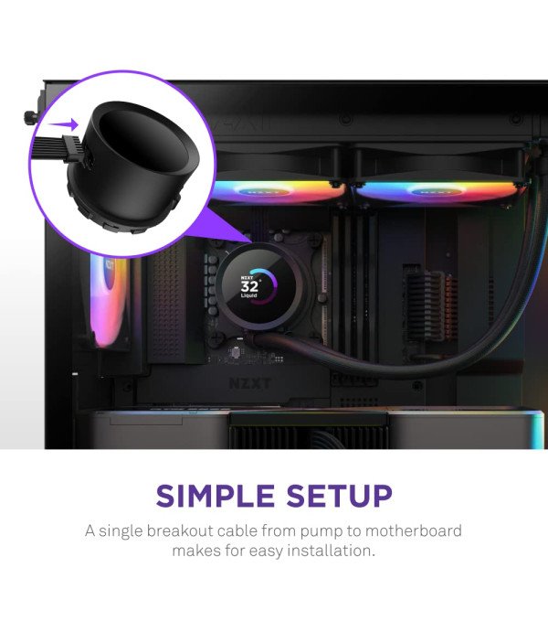 NZXT COOLER KRAKEN 240 RGB 240MM RGB CONTROL AND RGB HUBS - BLACK